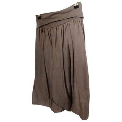Pre-owned Kristensen Du Nord Grey Silk Skirt