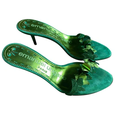 Pre-owned Emanuel Ungaro Green Leather Sandals