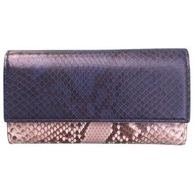 Pre-owned Gucci Blue Python Wallet
