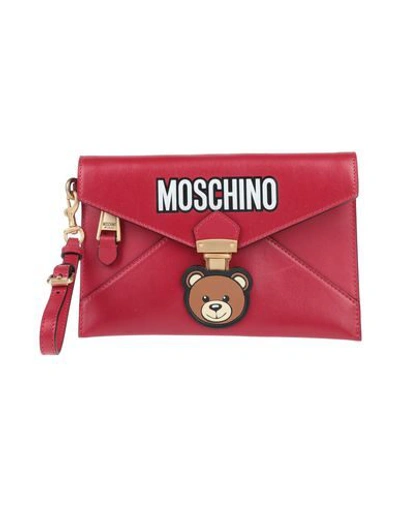 Shop Moschino Handbags In Maroon