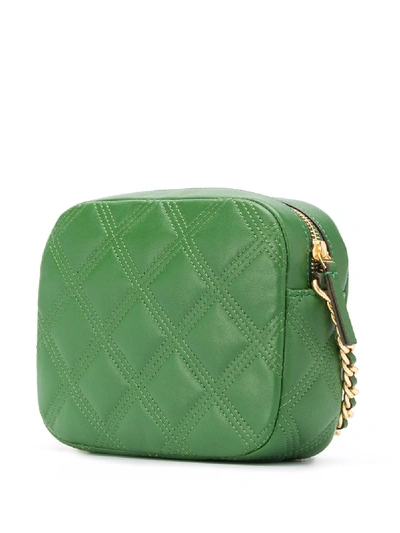 Shop Tory Burch Fleming Leather Camera Bag In Green
