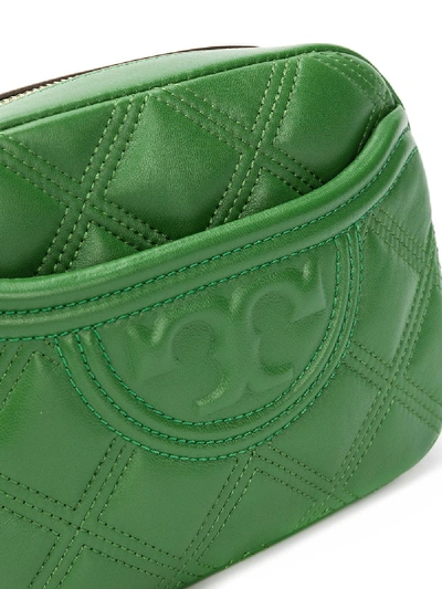 Shop Tory Burch Fleming Leather Camera Bag In Green