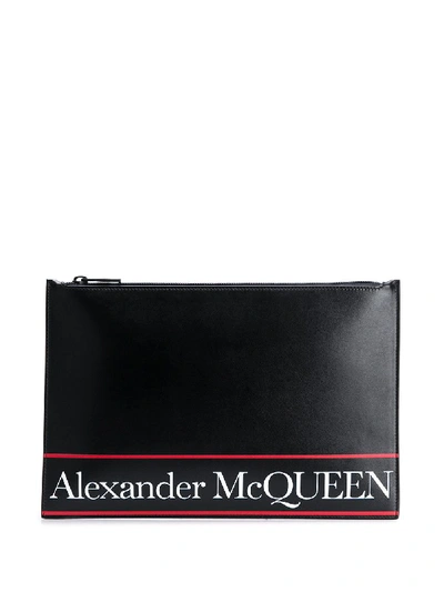 Shop Alexander Mcqueen Logo Backpack In Black