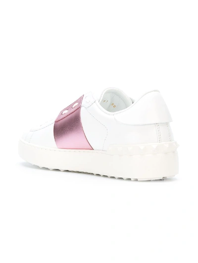 Shop Valentino Open Leather Sneakers