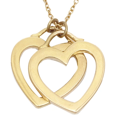 Pre-owned Tiffany & Co Sentimental Heart Double Twin 18k Rose Gold Necklace