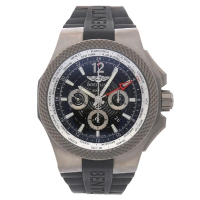 Pre-owned Breitling Black Titanium Bentley Gmt B04 Eb043210/bd23 Men's Wristwatch 49 Mm