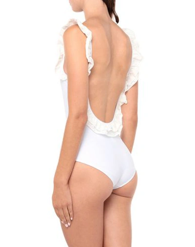 Shop Dondup One-piece Swimsuits In White