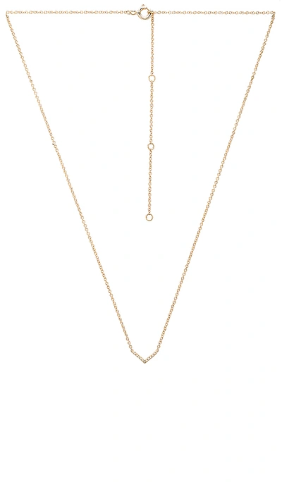 Shop Ef Collection Mini Chevron Necklace In Yellow Gold
