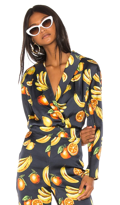 Shop Song Of Style Blaire Blazer Top In Navy Fruit