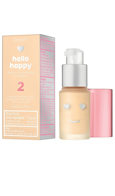 Shop Benefit Cosmetics Mini Hello Happy Flawless Brightening Liquid Foundation In 02 Light Warm