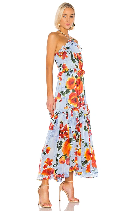 Shop Misa Dallin Dress In Blue Multi Floral