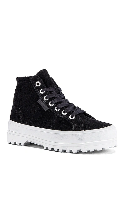 Shop Superga 2341 Suew Sneaker In Black & White