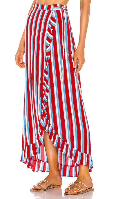 Shop Lovers & Friends Waves For Days Wrap Skirt In Americana Stripe