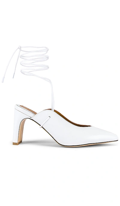 Shop Jaggar Laced Leather Heel In Ivory