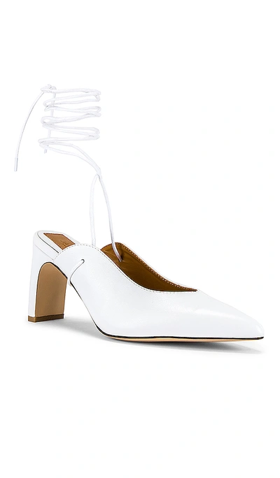 Shop Jaggar Laced Leather Heel In Ivory