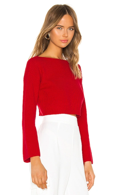 Shop Superdown Geraldine Ribbed Sweater In Red