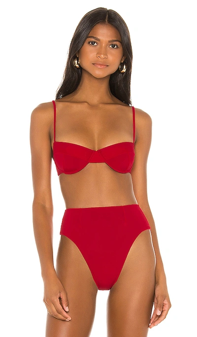 Shop Haight Vintage Bikini Top In Red