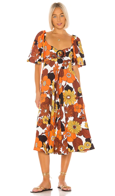 Shop Dodo Bar Or Mor Dress In Orange Brown Flower