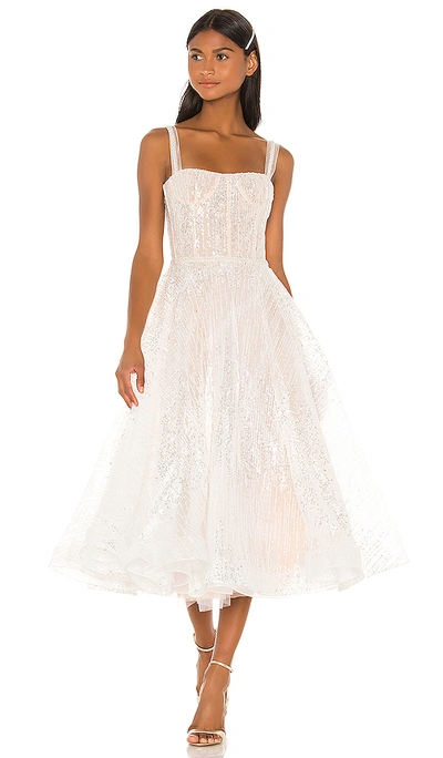 Shop Bronx And Banco Mademoiselle Bridal Midi Dress In White