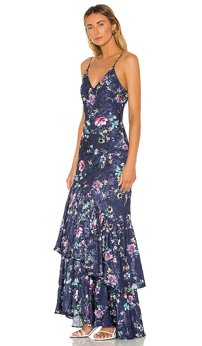 Shop House Of Harlow 1960 X Revolve Tania Slip Dress In Navy Floral Multi