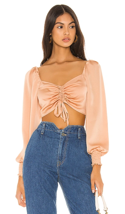 Shop Resa Everly Crop Top In Blush Nude