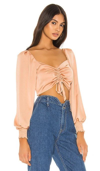 Shop Resa Everly Crop Top In Blush Nude