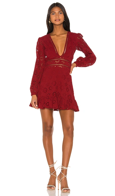 Shop Lovers & Friends Jain Mini Dress In Deep Red