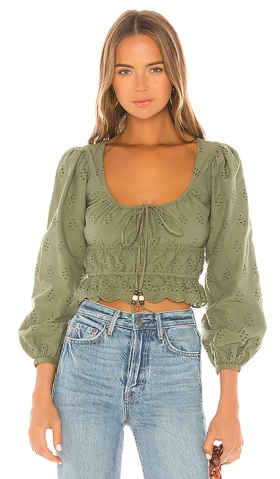 Shop Majorelle Easton Top In Olive Green