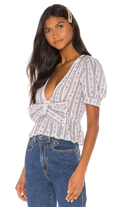 Shop Loveshackfancy Rikki Top In Dusk