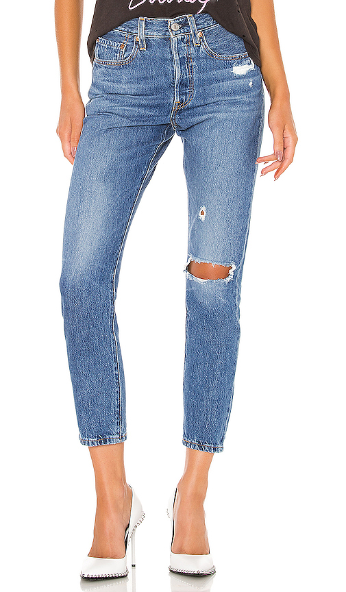 levi's 501 skinny ripped jeans