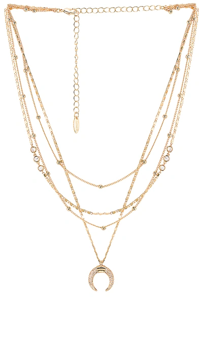 Shop Ettika Layered Moon Necklace In Gold
