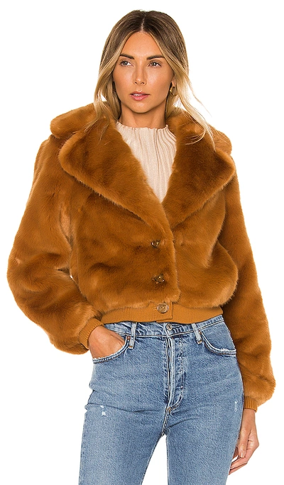 Shop House Of Harlow 1960 X Revolve Kalida Faux Fur Jacket In Toffee