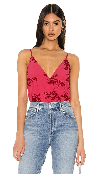 Shop Nbd Labyrinth Bodysuit In Red & Hot Pink