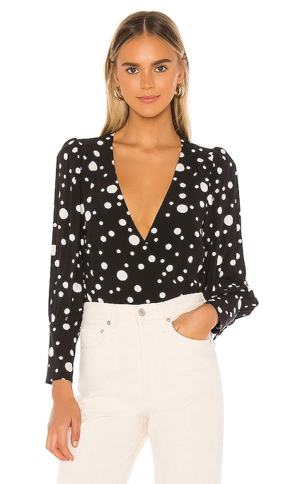 Shop Lovers & Friends Enzo Bodysuit In Black Polka Dot