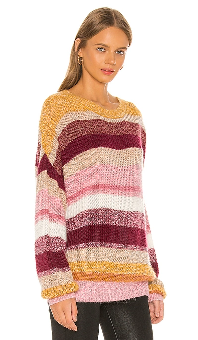 Shop Sanctuary Blur The Lines Striped Sweater In Garnet Stripe
