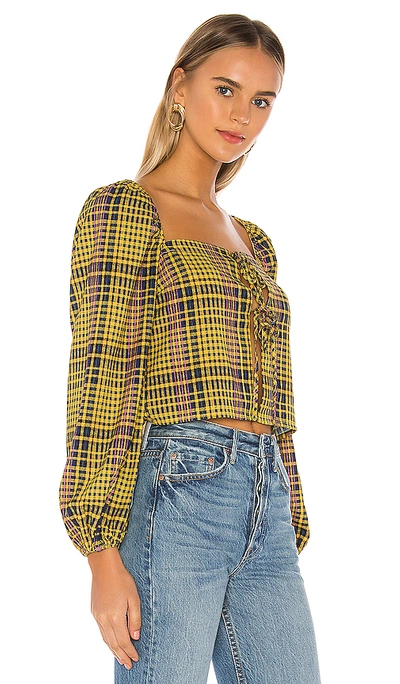 Shop Lovers & Friends Tucker Top In Yellow Plaid