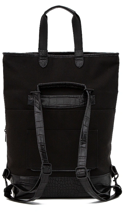 Shop Beis Convertible Backpack In Black & Croc Trim
