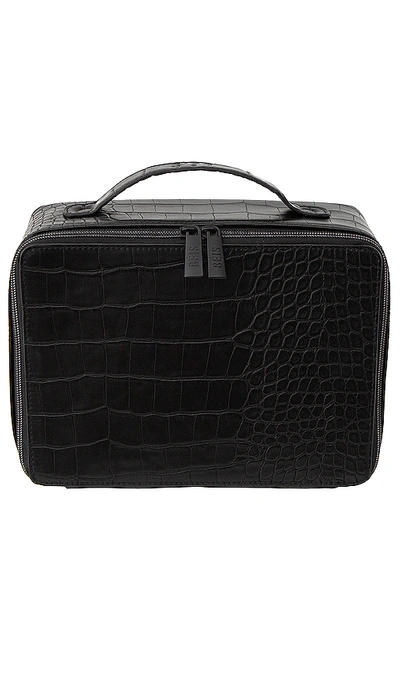 Shop Beis Cosmetic Case In Black Croc