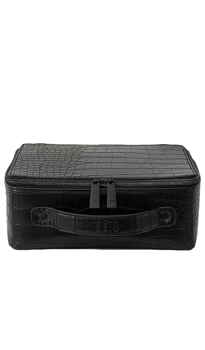 Shop Beis Cosmetic Case In Black Croc