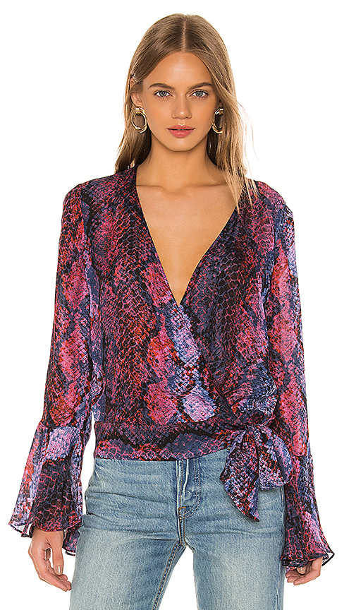 snakeskin wrap top
