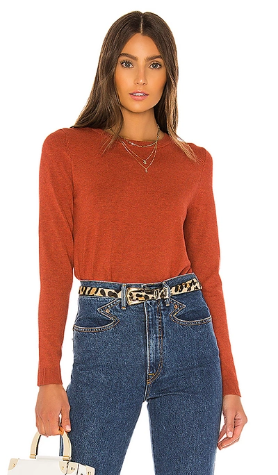 Shop 525 America Crew Neck Sweater In Red Clay Melange