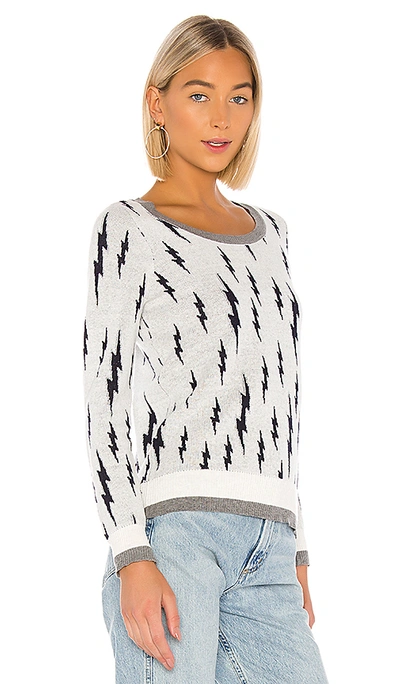Shop Chaser Fun Bolts Crew Neck Pullover In Vanilla