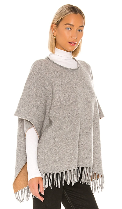 Shop Swtr Double Sided Poncho In Elephant & Brown Sugar