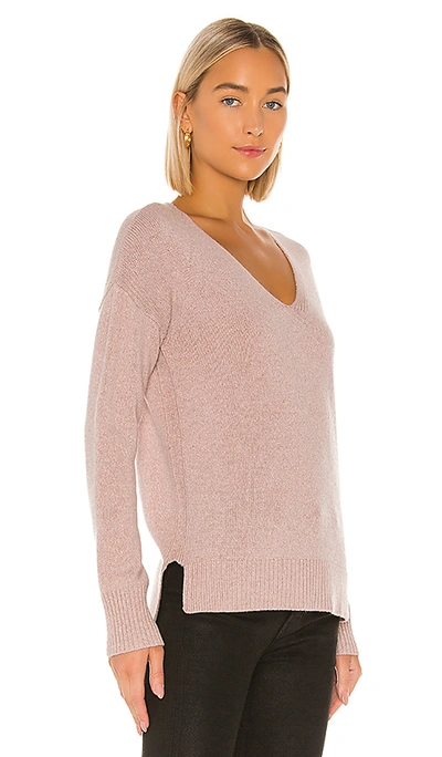 Shop Swtr Twisted V Neck Sweater In Rose Dust Combo