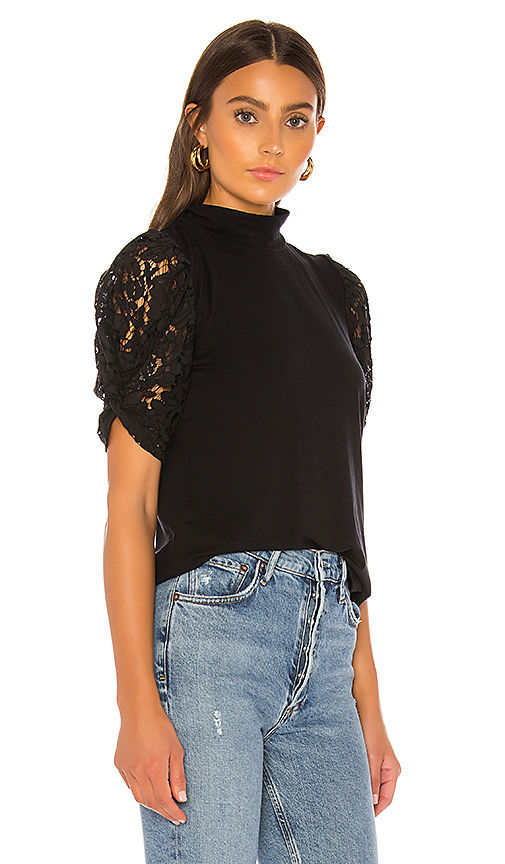 Generation Love Alanna Lace-puff-sleeve Top In Black | ModeSens