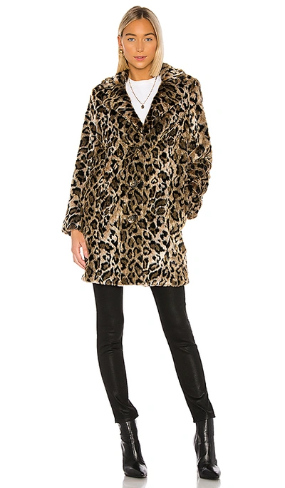 Shop House Of Harlow 1960 X Revolve Genn Faux Fur Coat In Natural Leopard