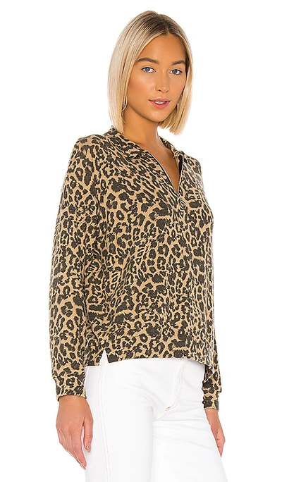 Shop Lna Brushed Leopard Zip Collar Pullover