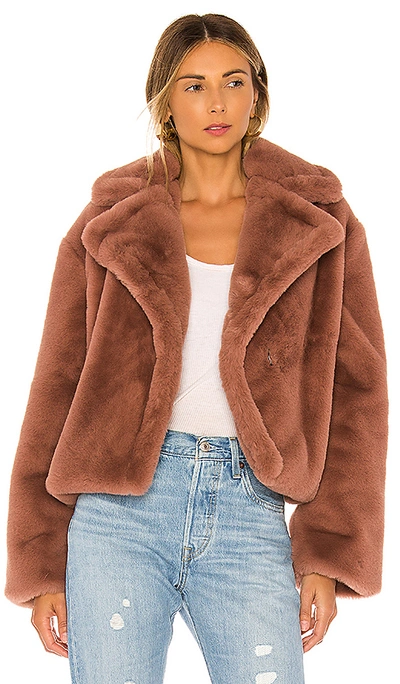 Shop Bb Dakota Big Time Plush Faux Fur Jacket In Rose Taupe