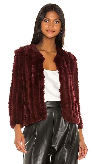 Shop Heartloom Rosa Fur Jacket In Wine