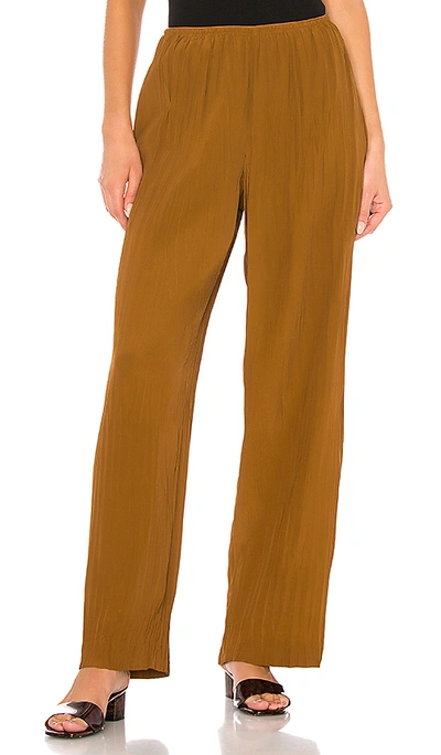 Shop Vince Crinkle Pull On Pant In Teakwood